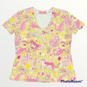 Tropical Floral Animal Print Tee